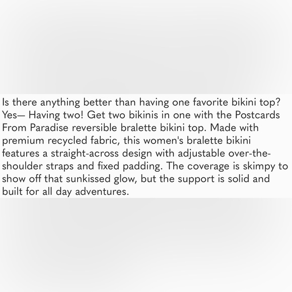 NWT Billabong Postcards From Paradise Reversible bralette bikini top - L - Picture 9 of 11